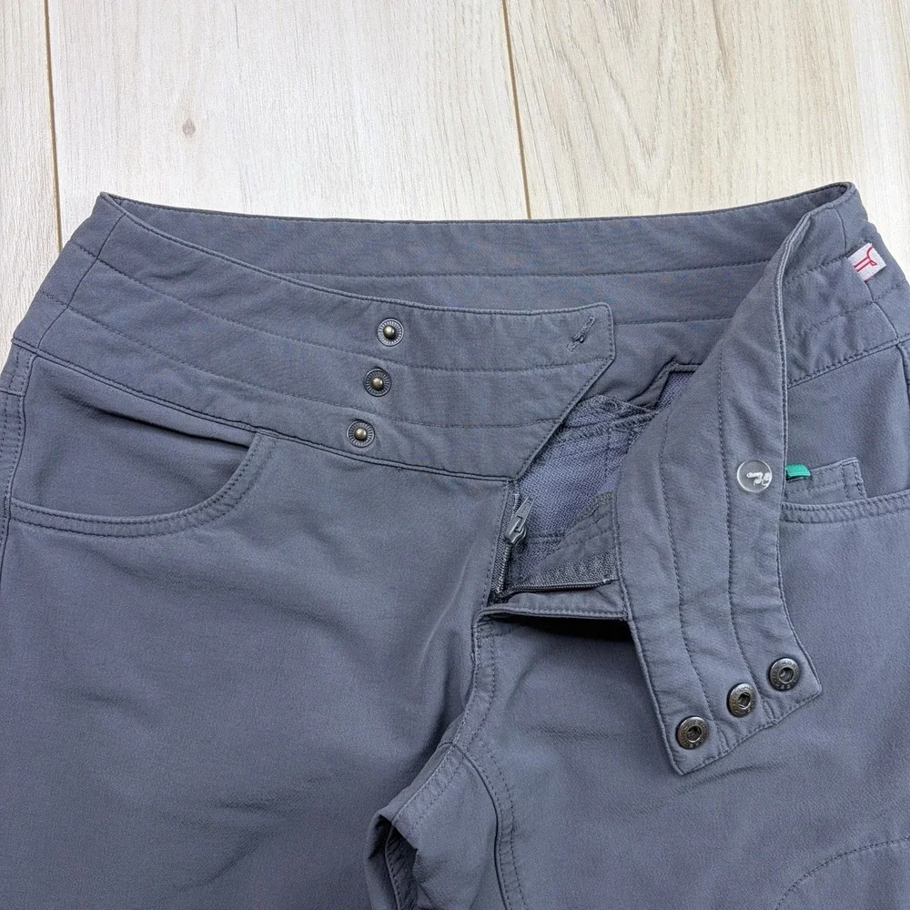 Lululemon Athletica Hiking Pants Womens 6 Gray Stretch Triple Snap Waist Outdoor